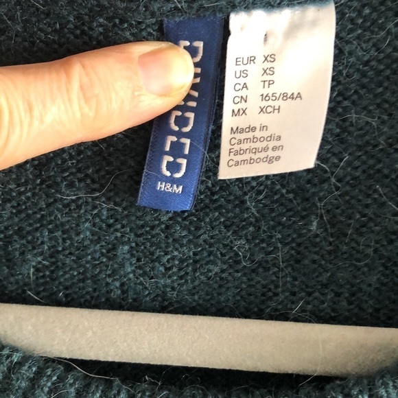 H&M Oversized  Teal Crew Neck Sweater - Picture 2 of 4